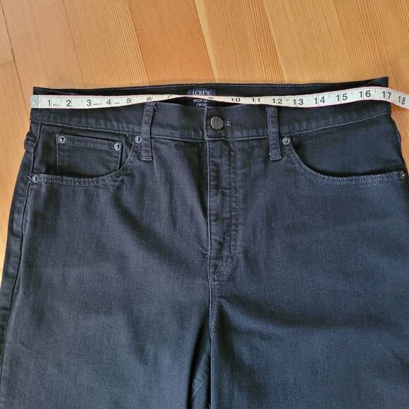 J. Crew wide leg crop black jean size 32 minimalist preppy neutral modern contem - Picture 9 of 14